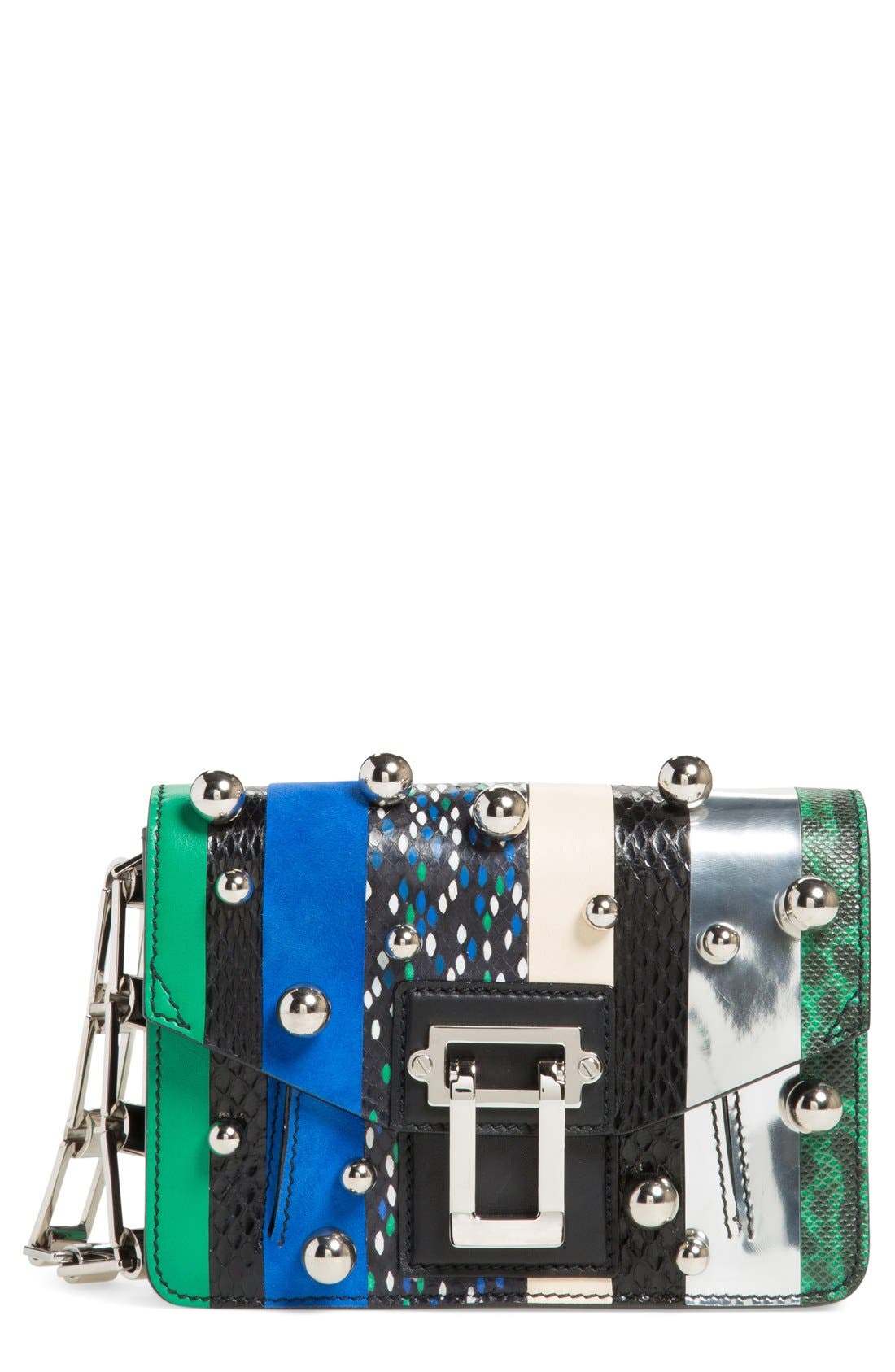 Proenza Schouler 'Hava - Exotic Spheres' Embellished Leather Clutch, Main, color, 