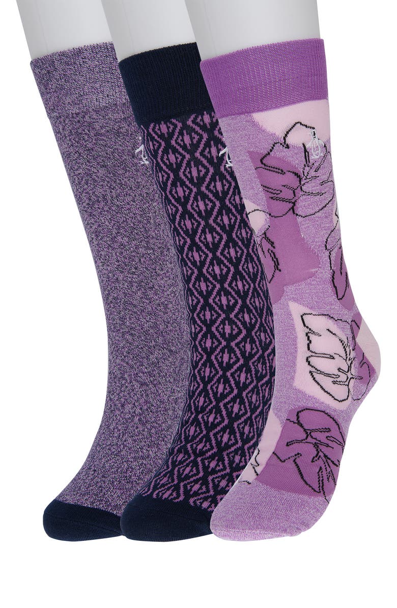 Original Penguin Magnolia Crew Socks - Pack of 3, Main, color, 