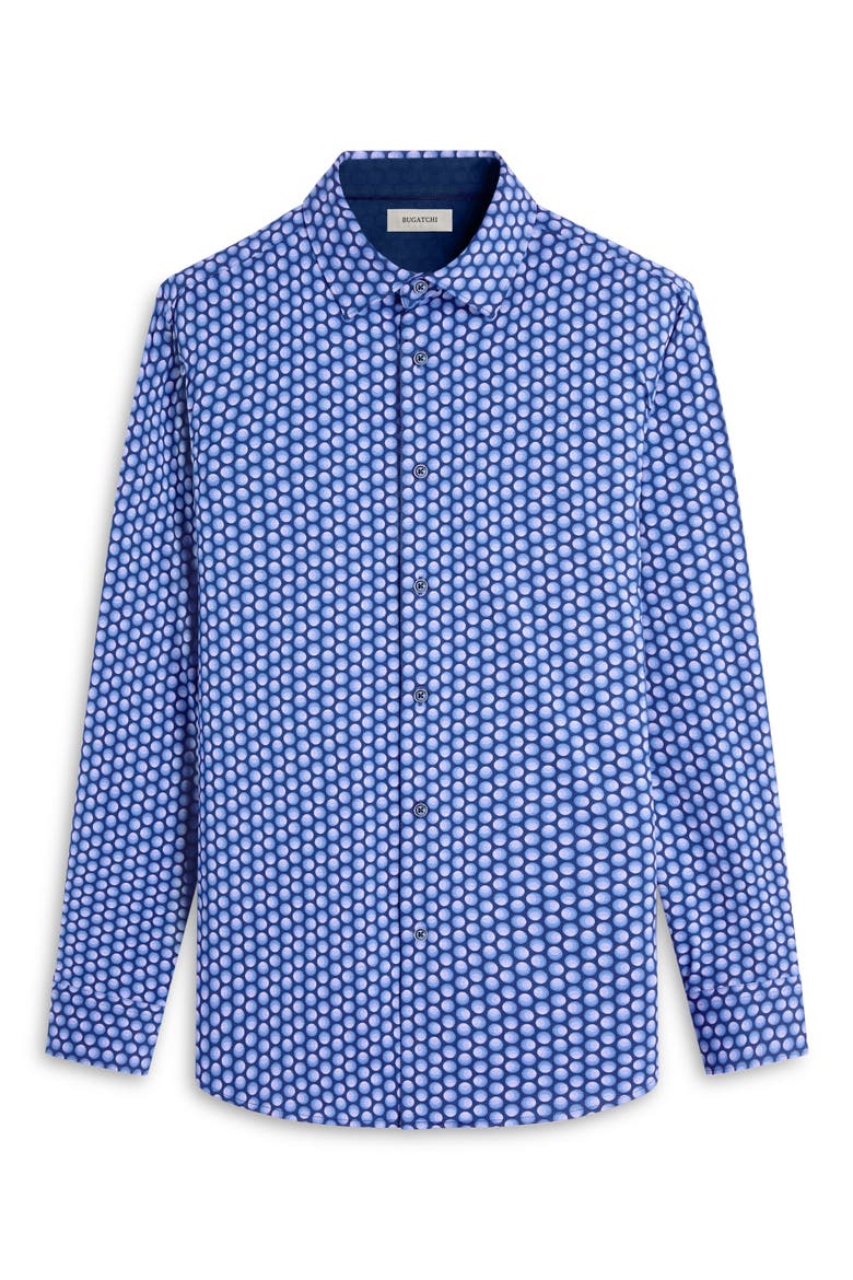 Jimmy OoohCotton® Geo Print Button-Up Shirt, Alternate, color, COBALT