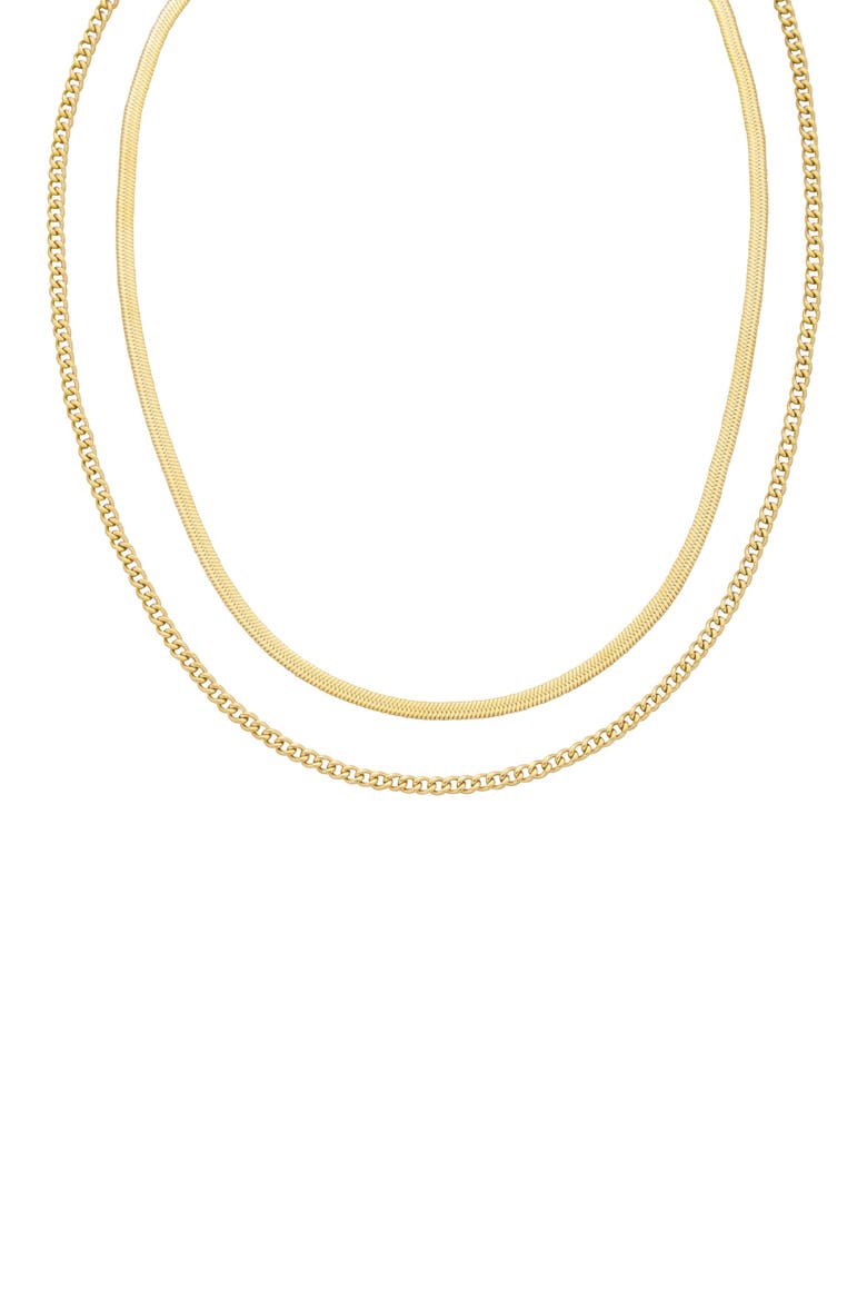 Layered 18k Gold Plate Necklace, Main, color, GOLD