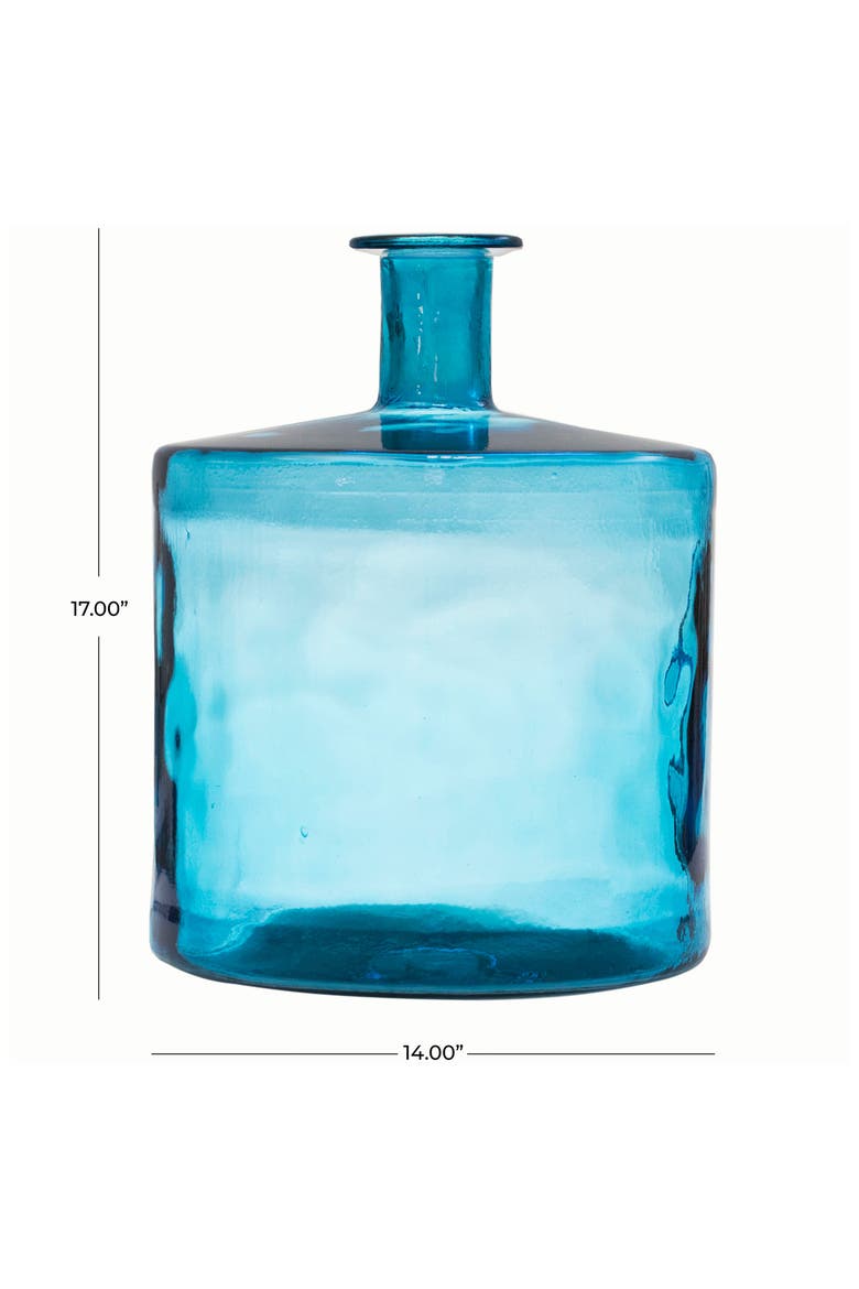 Recycled Glass Vase, Alternate, color, TEAL