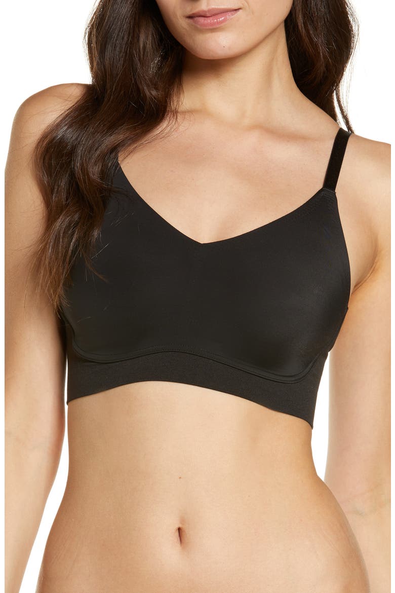 True Body Triangle Adjustable Strap Soft Form Band Bra, Main, color, BLACK