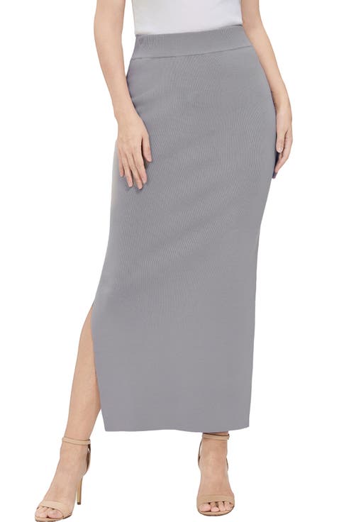 Women's Side Slit Knit Maxi Skirt