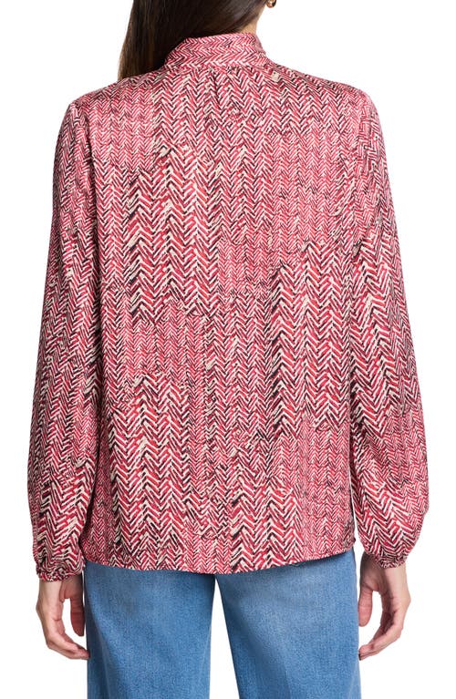 Nic + Zoe Nic+zoe Herringbone Stamp Button Front Shirt