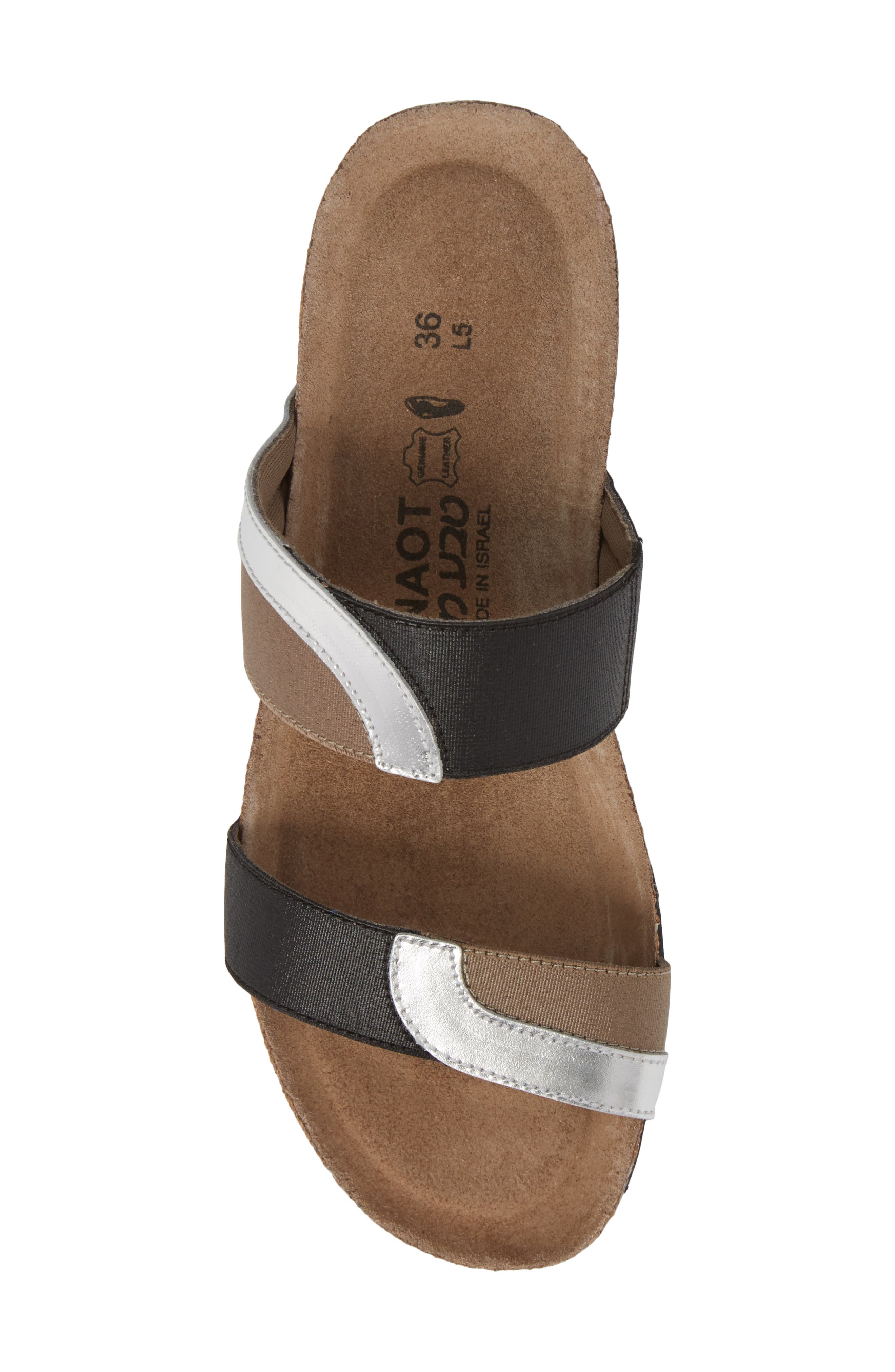 Naot Frankie Slide Sandal, Alternate, color, Silver Mirror Leather