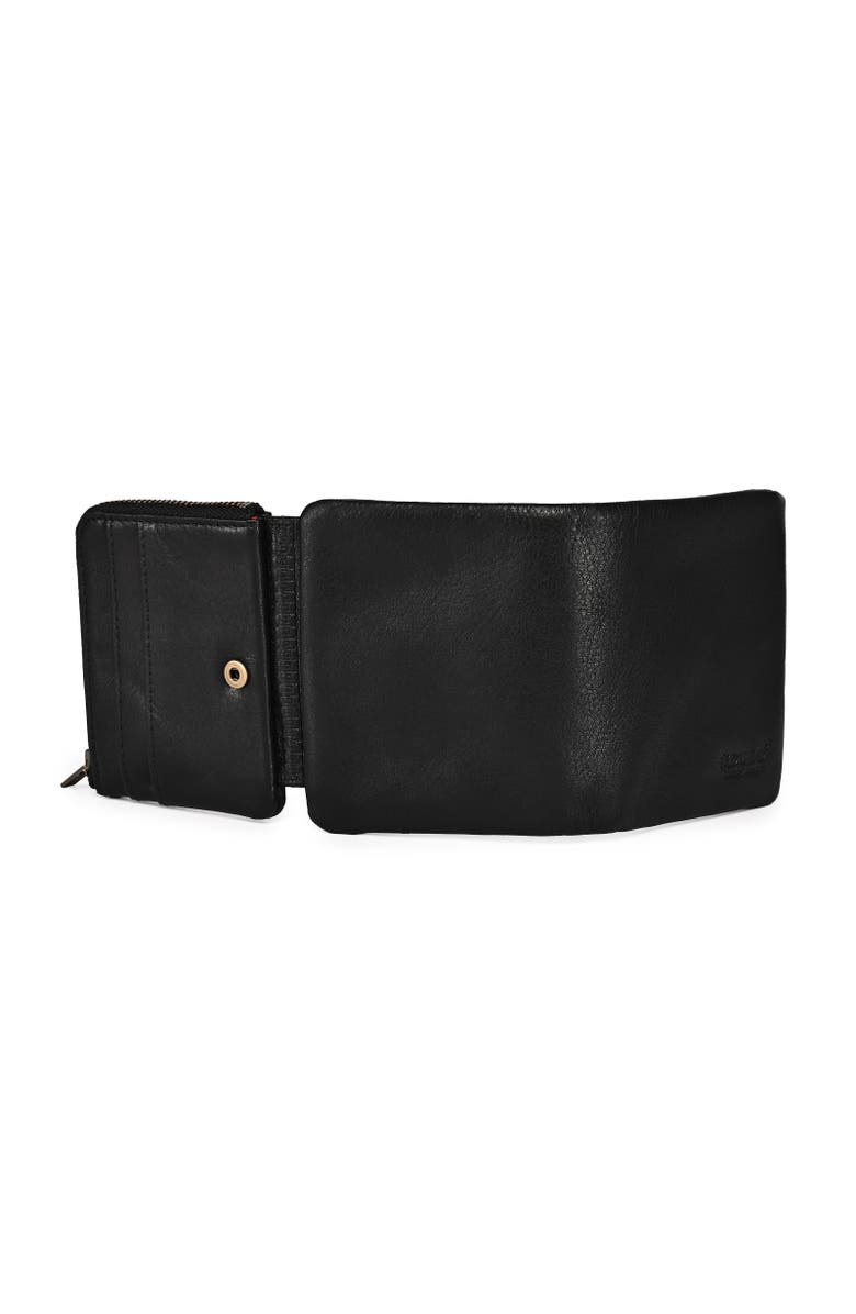 OLD TREND Clover Genuine Leather Slim Secure Trifold RFID Wallet, Alternate, color, Black