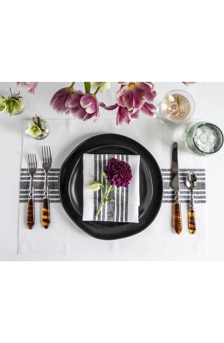 Solino Home Linen Placemats - Farmhouse, 14" x 19" Inch, Alternate, color, Black And White