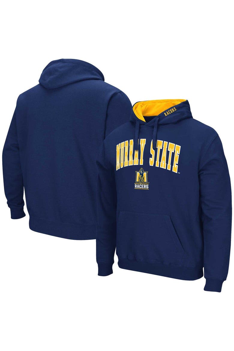Men's Colosseum Navy Murray St. Racers Arch & Logo 3.0 Pullover Hoodie, Main, color, Navy