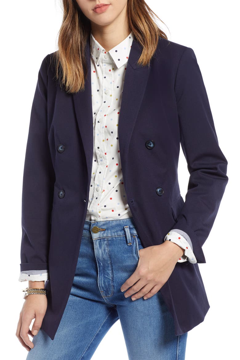 Double Breasted Blazer, Main, color, NAVY NIGHT