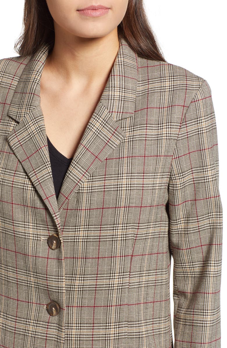 BB Dakota by Steve Madden BB Dakota Ex-Boyfriend Plaid Blazer, Alternate, color,