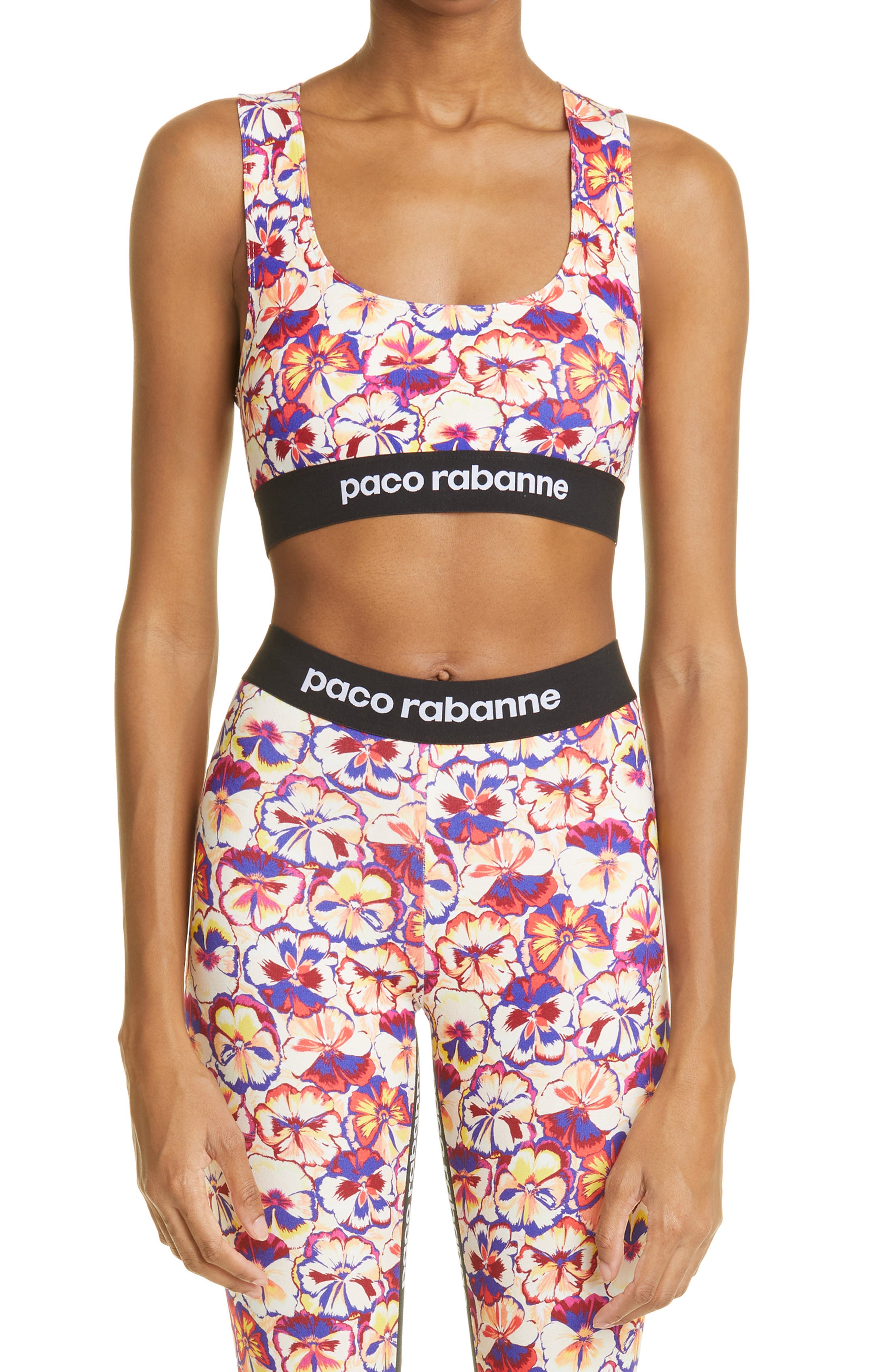 paco rabanne Logo Bodyline Sports Bra