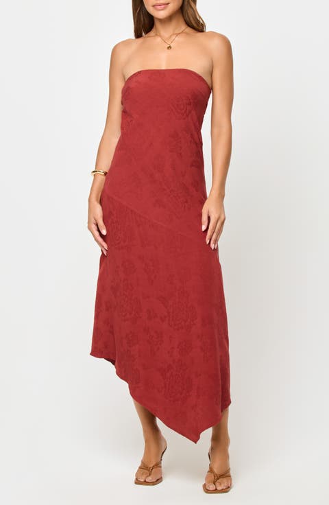 Ruby Strapless Asymmetrical Maxi Dress