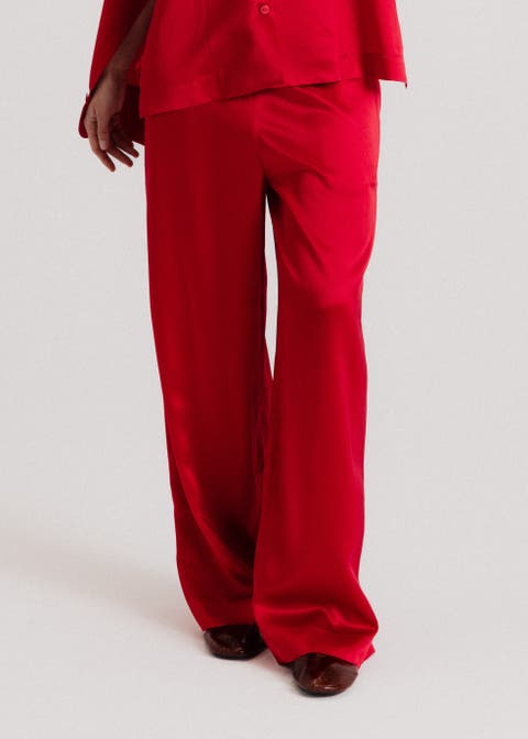Silk Wide Leg Pants
