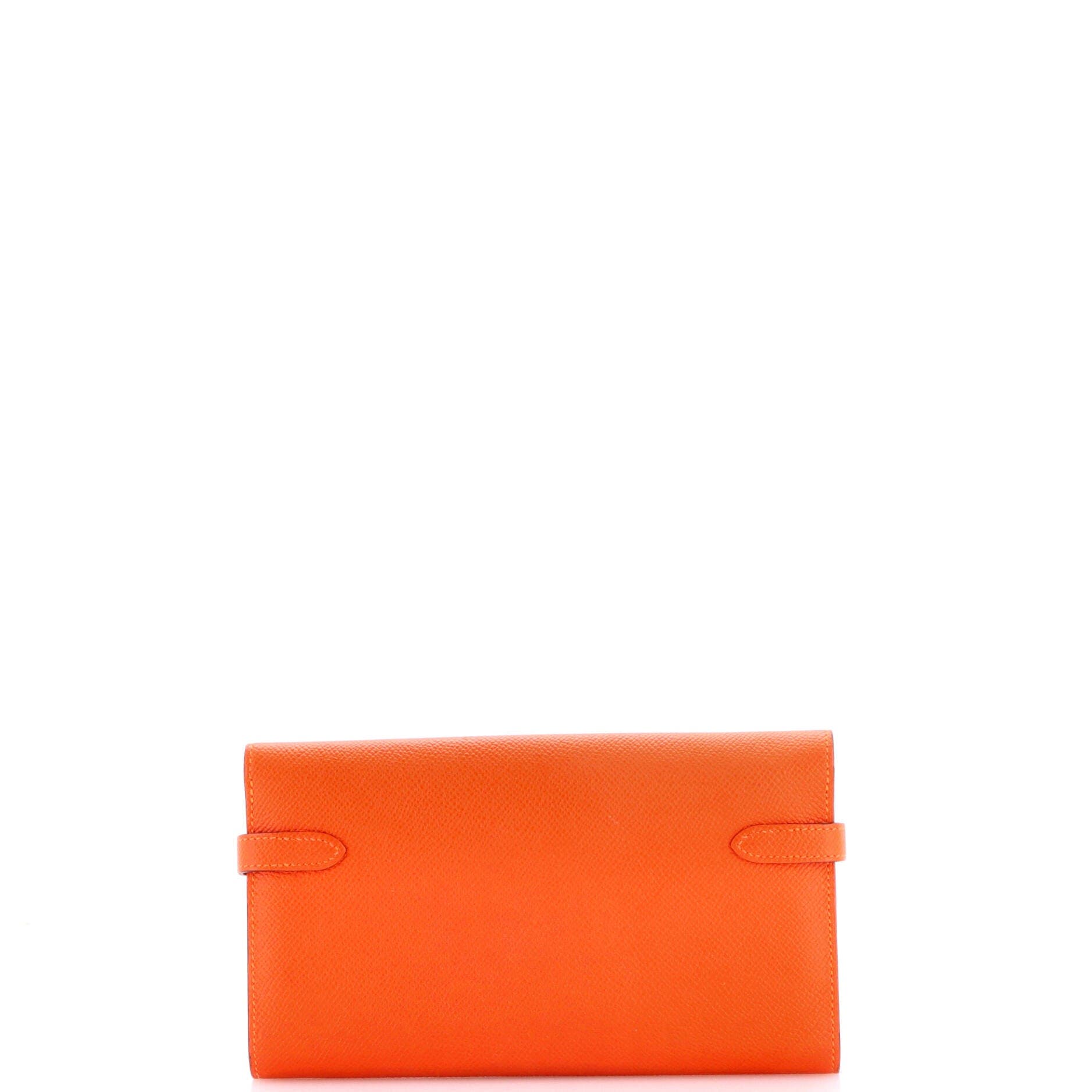 Kelly Wallet Epsom Long, Alternate, color, Orange