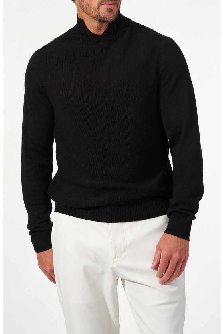 Verona V-Insert Merino Wool Sweater, Main, color, BLACK