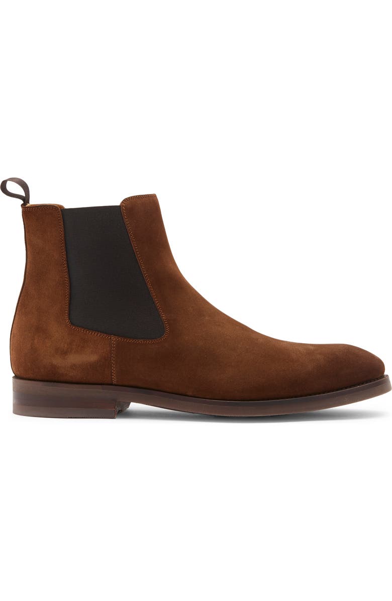 Magnanni Java Suede Chelsea Boot, Alternate, color, Cognac