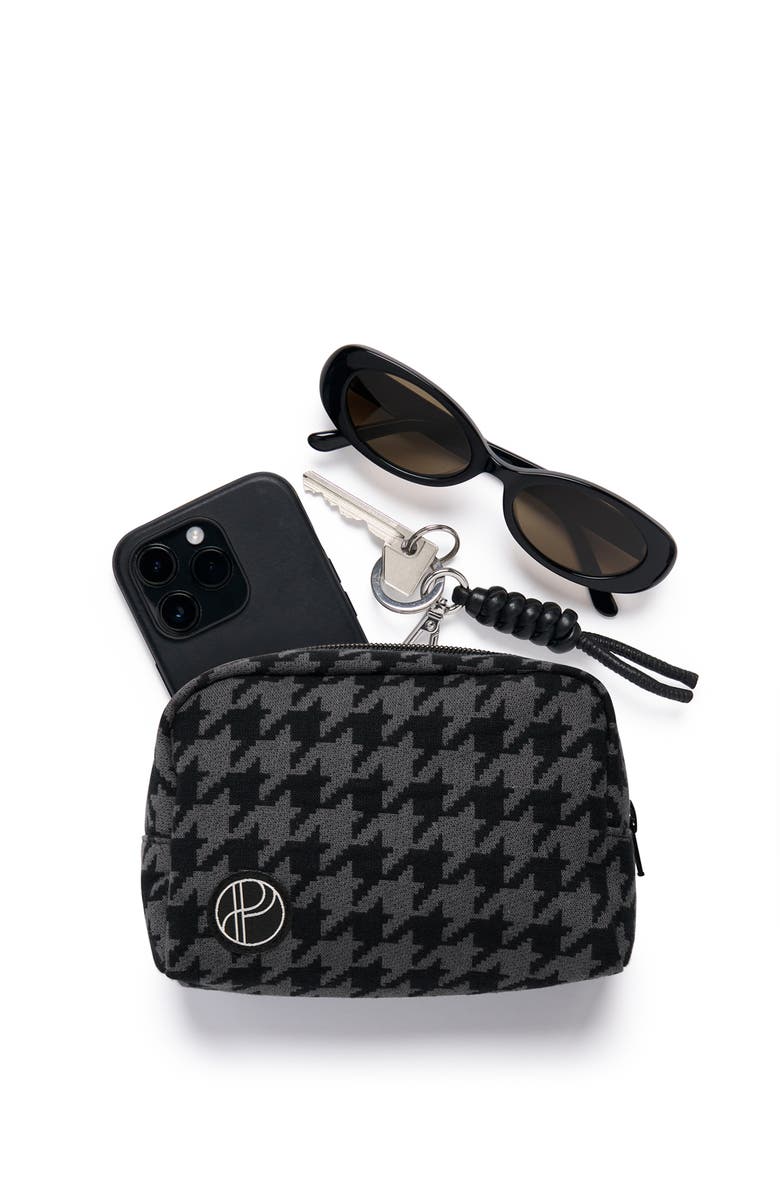 Portier Essentials Pouch, Main, color, Onyx Houndstooth