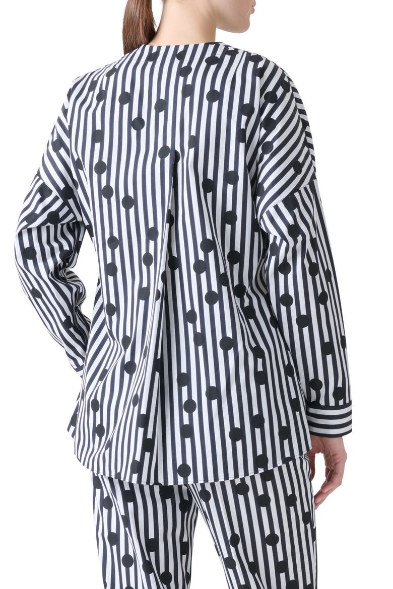 Polka Dot Stripe Cotton Tunic, Alternate, color, CREAM-BLACK