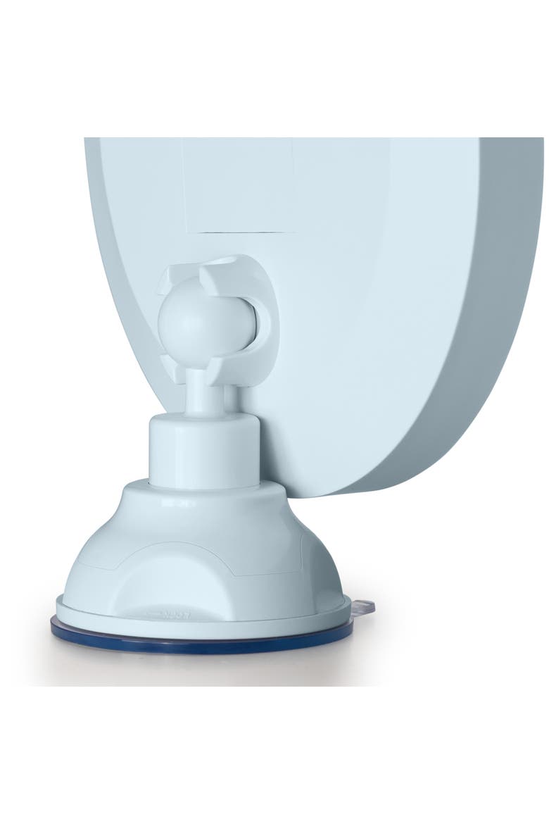 Lighted Wall Mounted Suction Cup Makeup Mirror with 10X Magnification, Alternate, color, French Blue
