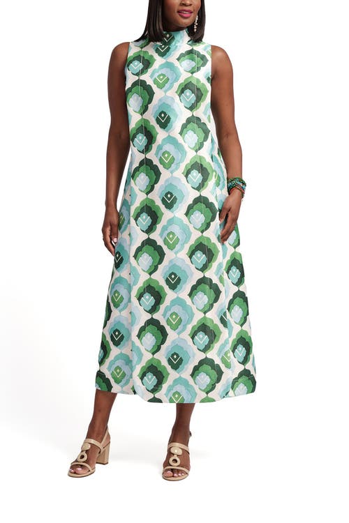 Frances Valentine Carlyle Midi Dress In Leaf