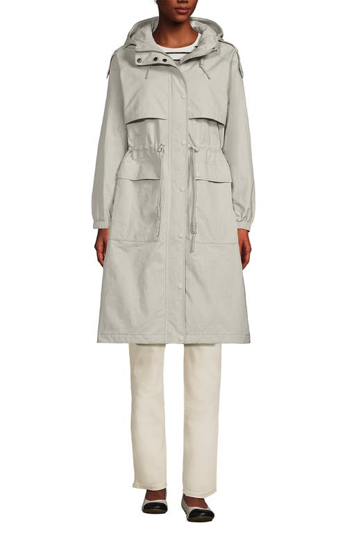 Lands' End Crinkle Raincoat In Light Stone