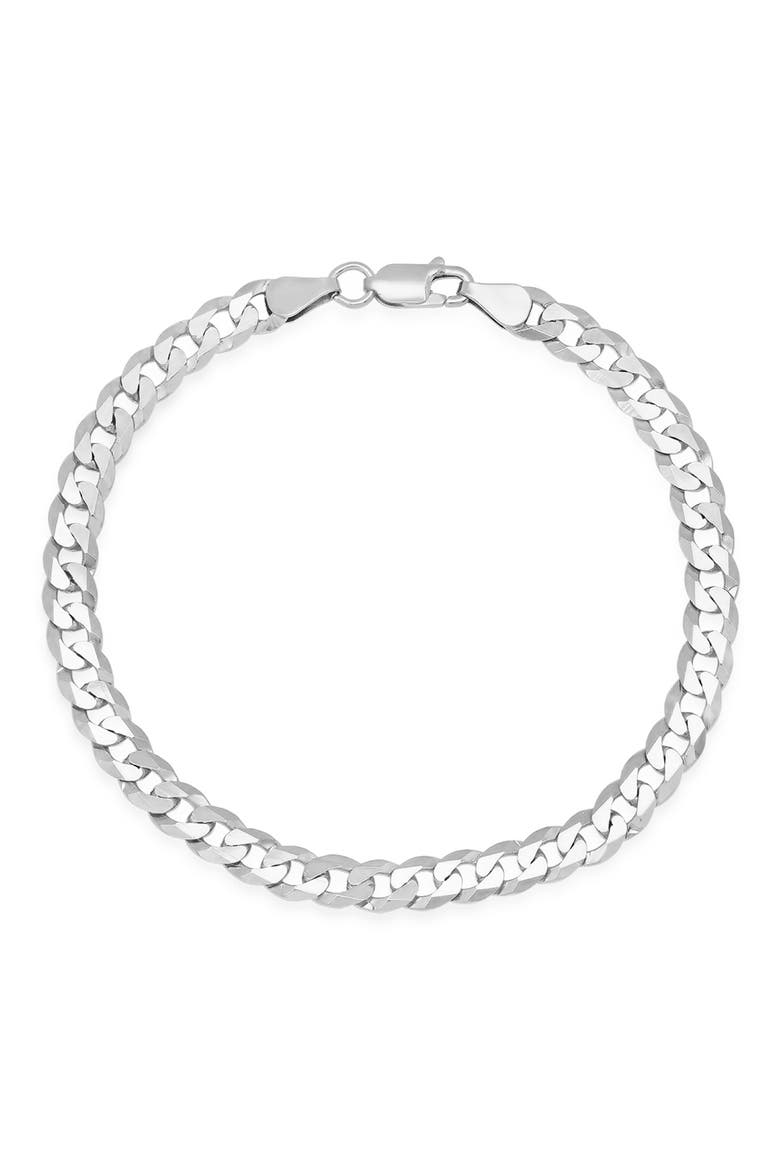 Men's Sterling Silver Italian Miami Cuban Curb Chain Bracelet, Main, color, SILVER