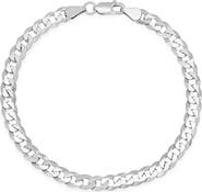 Queen Jewels Men's Sterling Silver Italian Miami Cuban Curb Chain Bracelet
