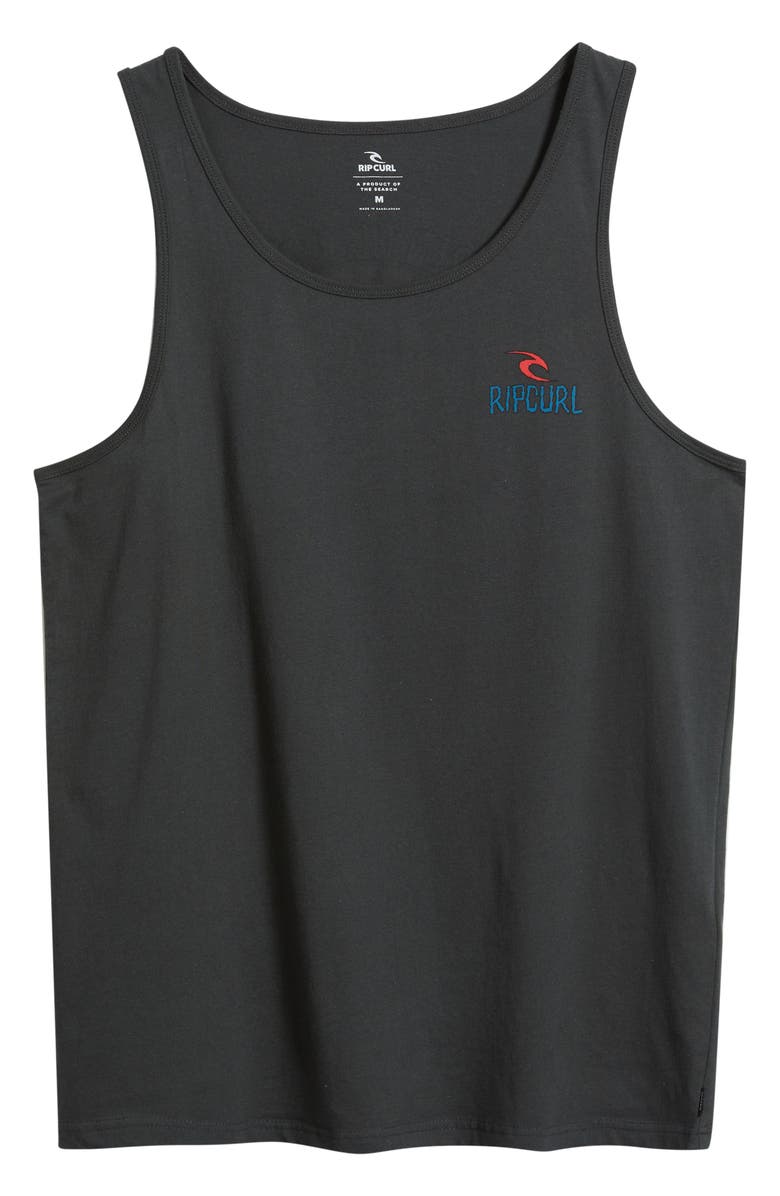 Rip Curl Shred Till Dead Cotton Graphic Tank, Main, color, Washed Black
