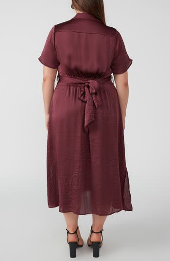 Estelle Oasis Tie Back Satin Midi Dress Nordstromrack