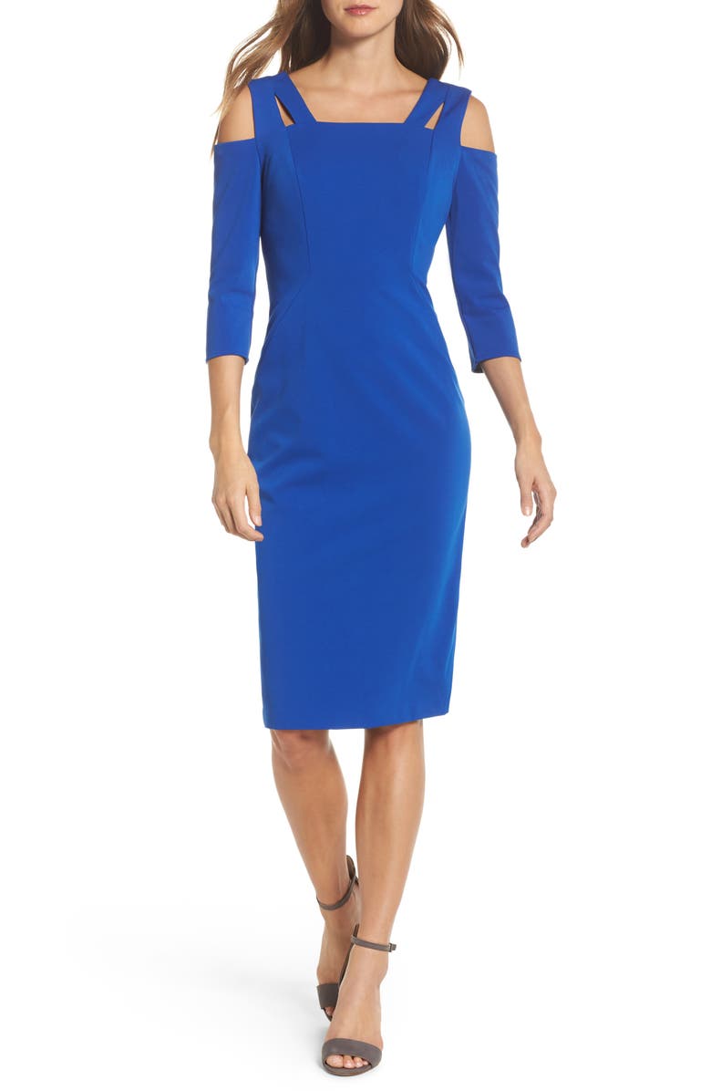 Maggy London Cold Shoulder Sheath Dress, Main, color, 