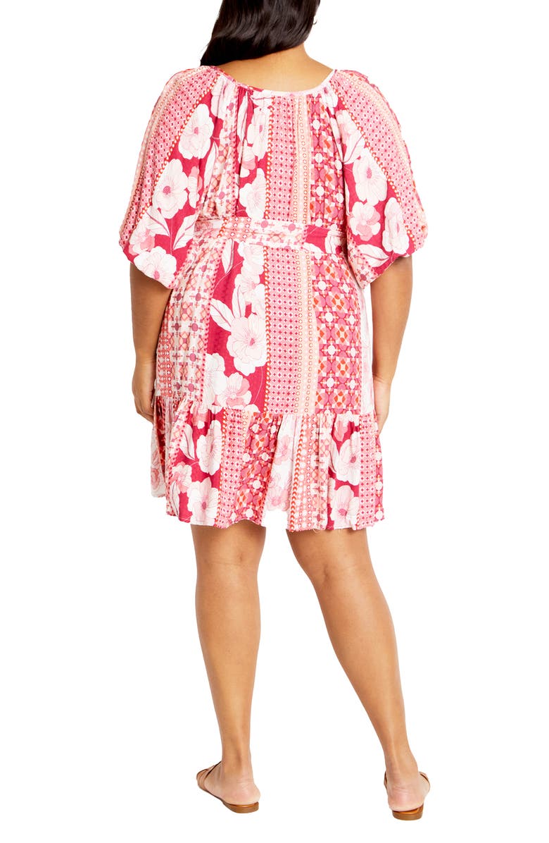 City Chic Cosmo Print Minidress, Alternate, color, Cosmopolitan