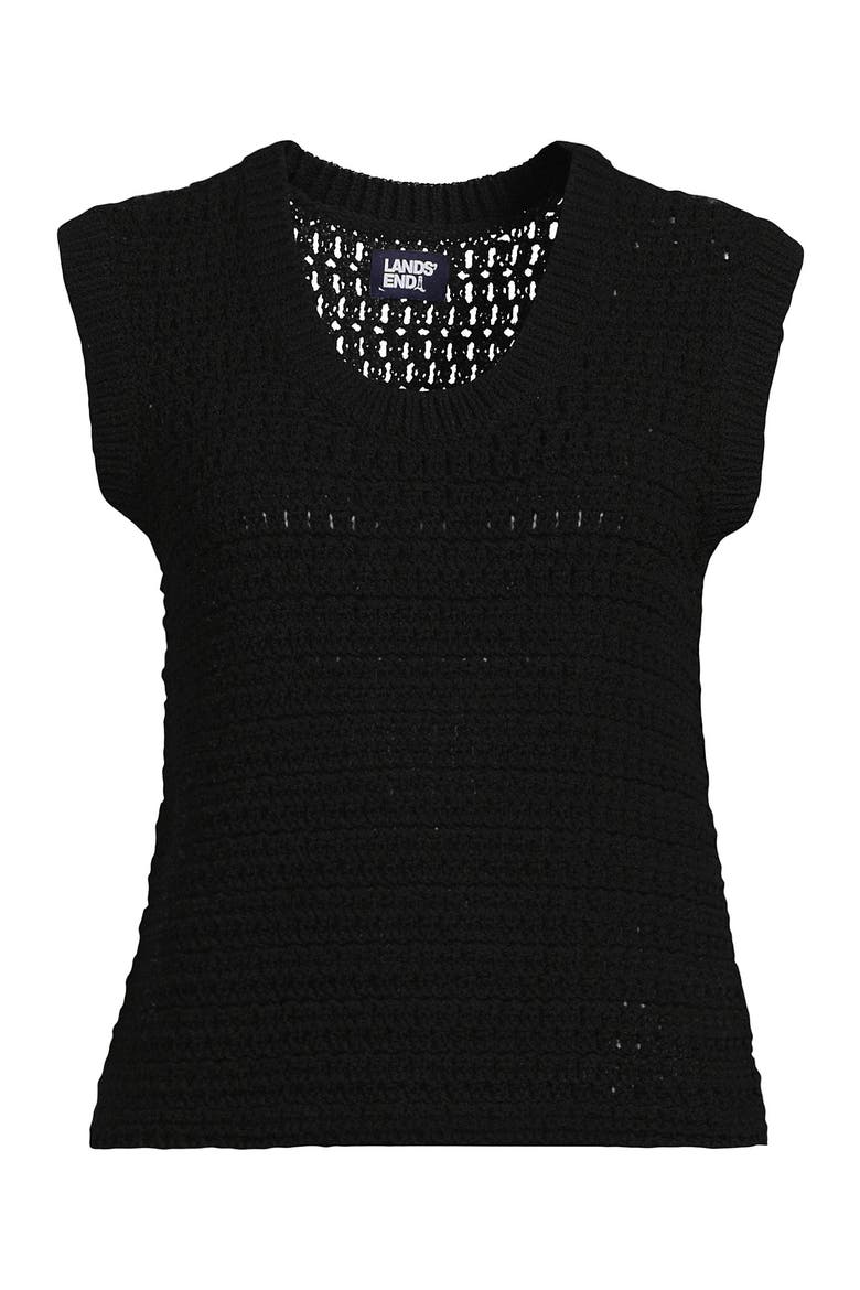 Blend Texture U Neck Vest Sweater, Alternate, color, Black