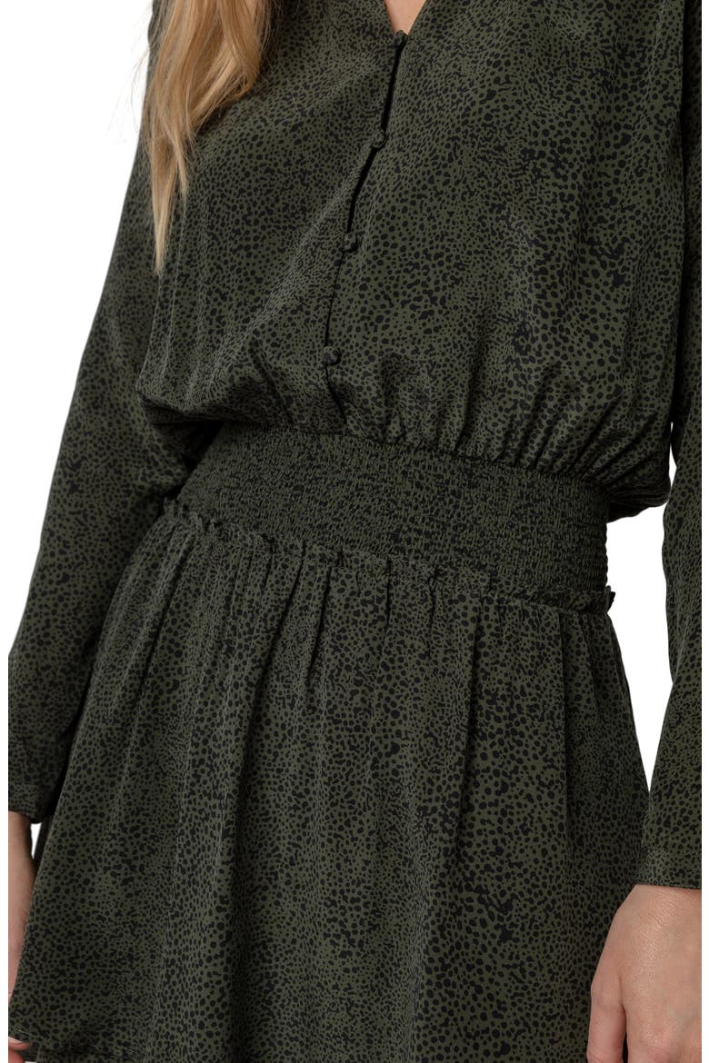 Jasmine Smocked Waist Long Sleeve Dress, Alternate, color, OLIVE SPECKLED