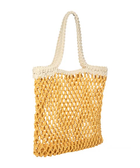 Sunwashed Macrame 2-Tone Tote