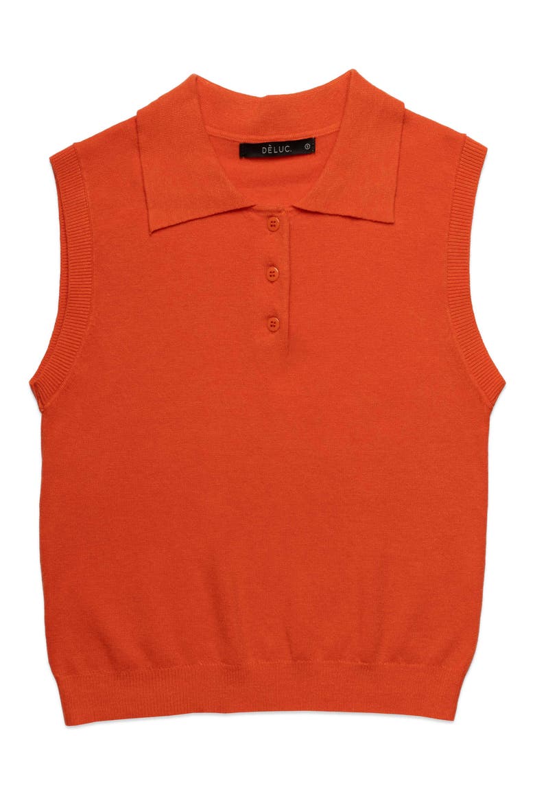 Cassio Sleeveless Polo Sweater, Main, color, RED
