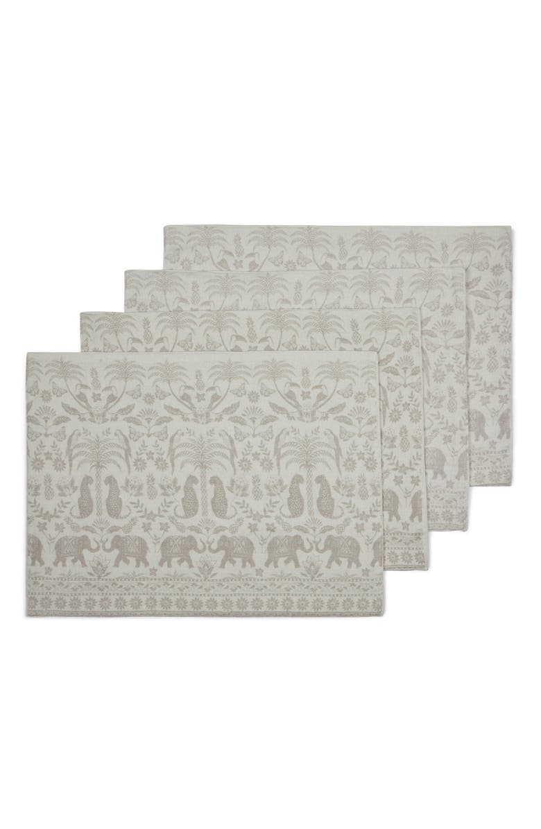 MAJKA Garden of Eden Placemats - Set of 4, Main, color, Seashell Gray & Dunes