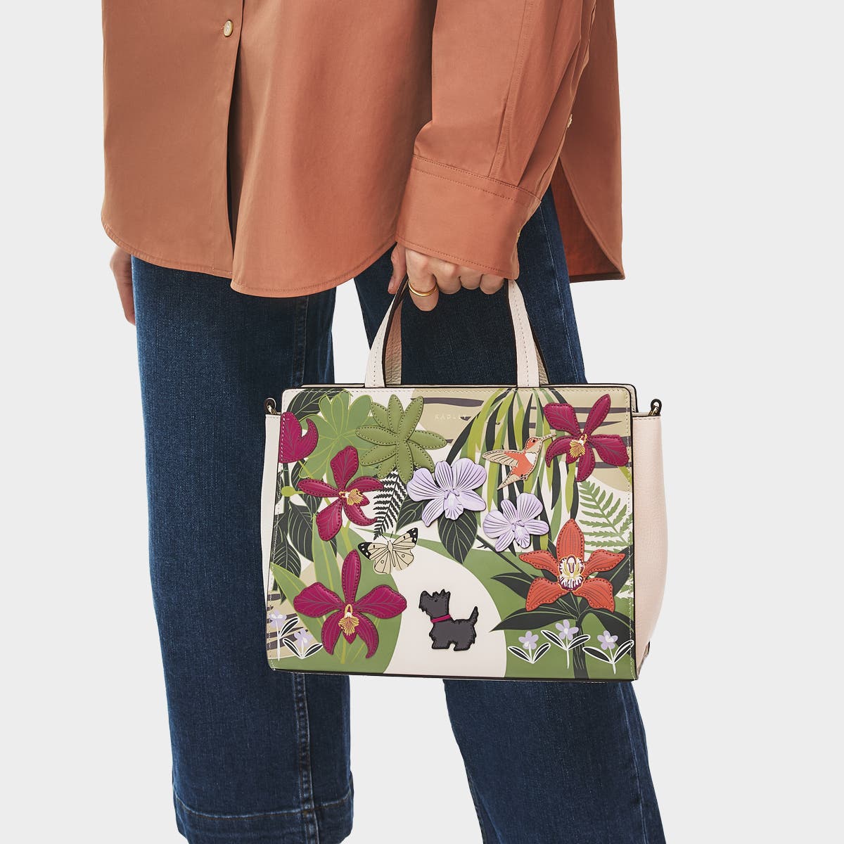 Radley RHS Small Ziptop Satchel Bag, Alternate, color, Salt