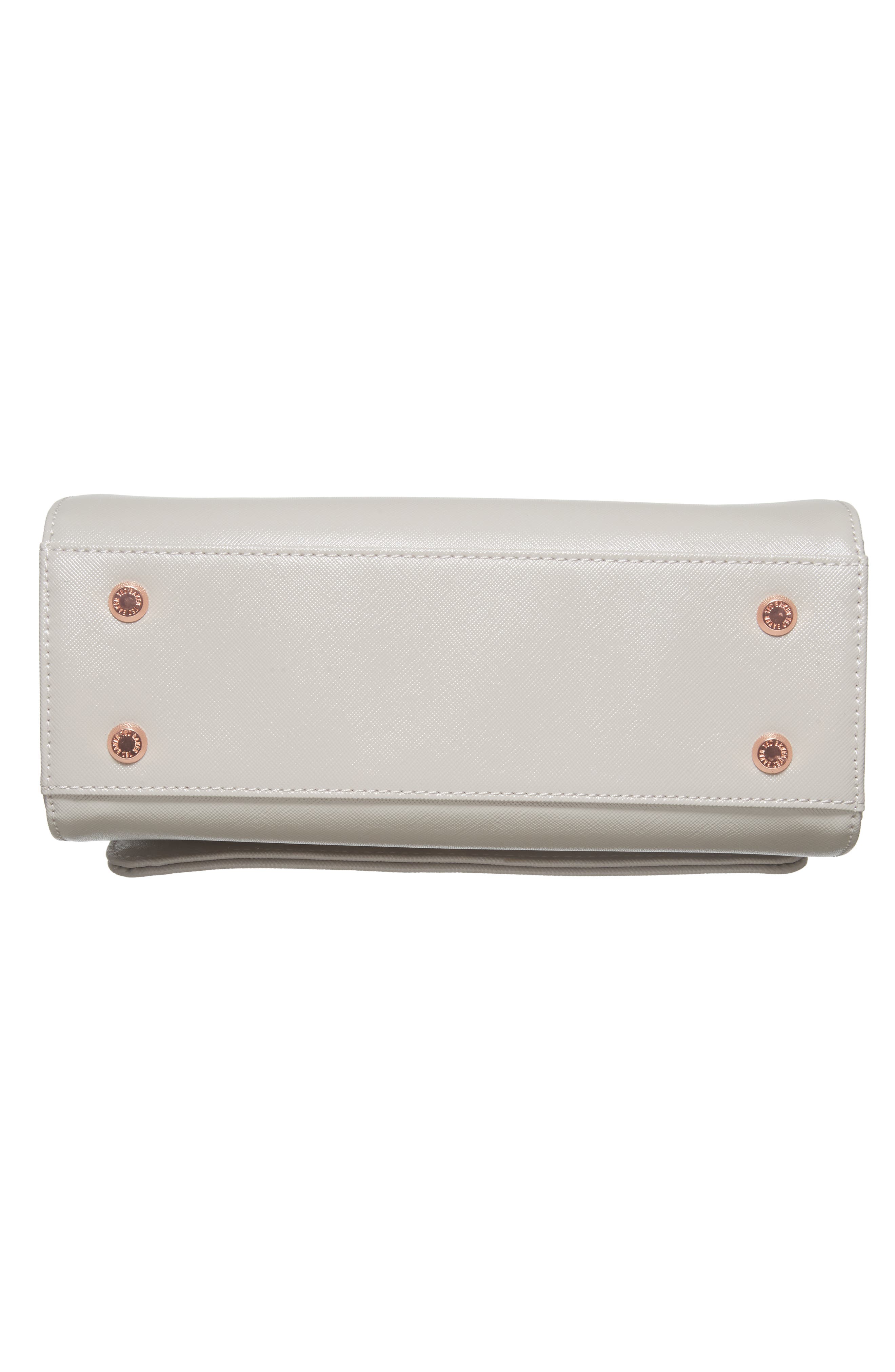 Small Hilaryy Faux Leather Satchel, Alternate, color, LIGHT GREY
