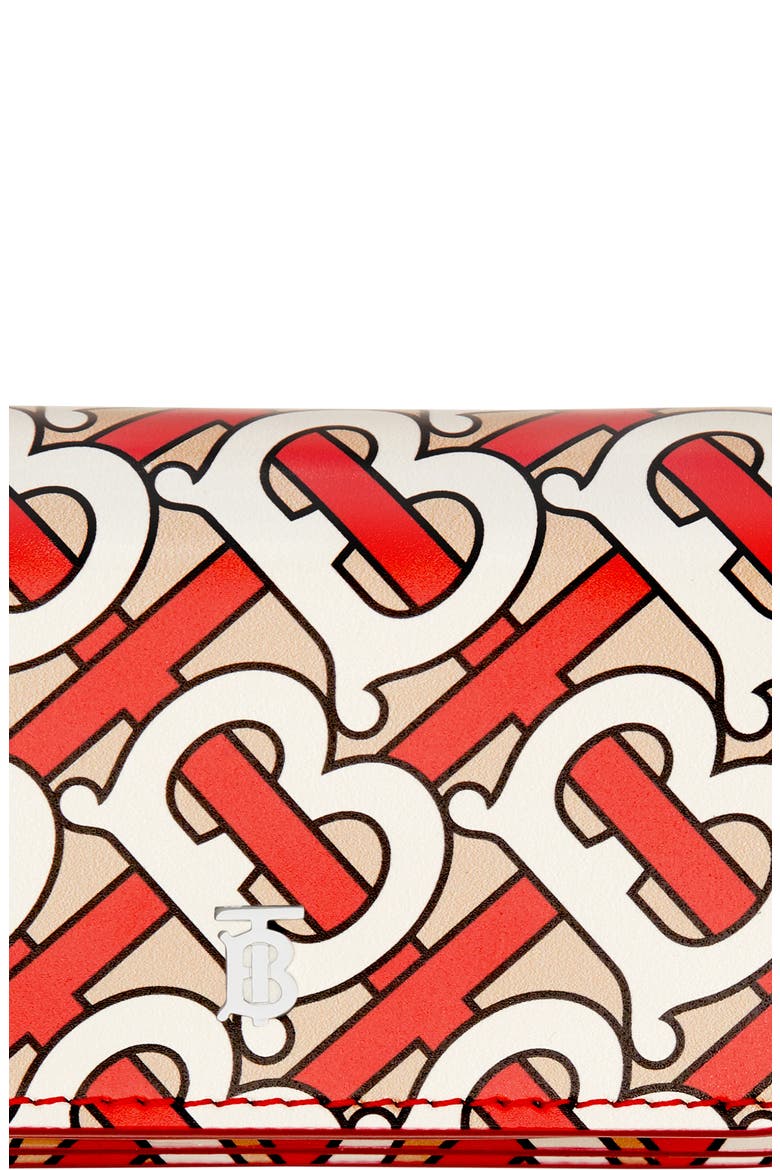 Jessie TB Monogram Print Card Case, Alternate, color, VERMILLION