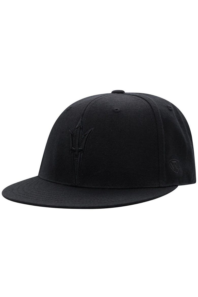 Men's Top of the World Arizona State Sun Devils Black On Black Fitted Hat, Main, color, Black