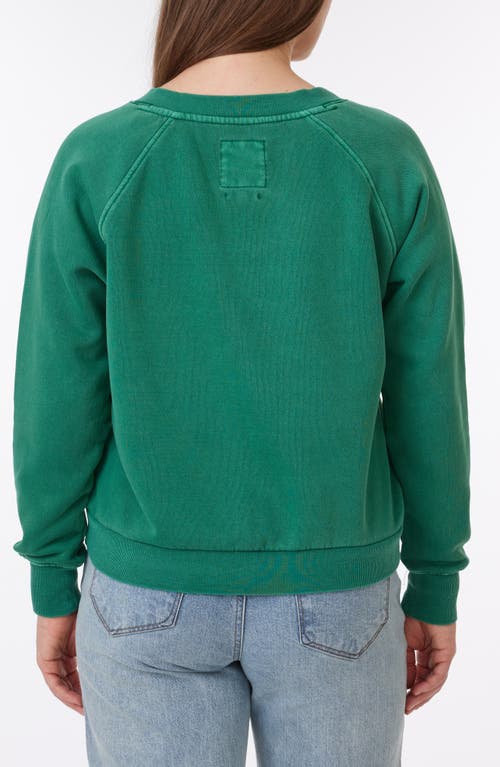 C&c California C & C California Delilah Sunwashed Fleece V-neck Sweatshirt In Pine Green