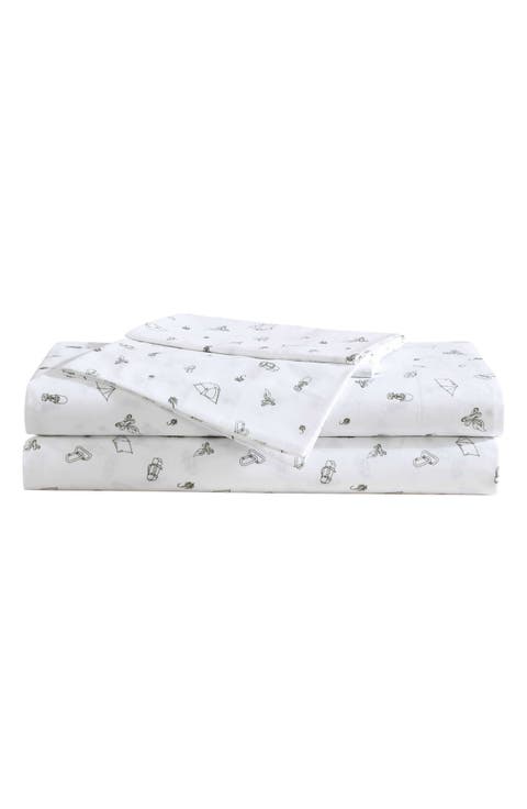Camp 200 Thread Count Cotton Percale Queen Sheet Set