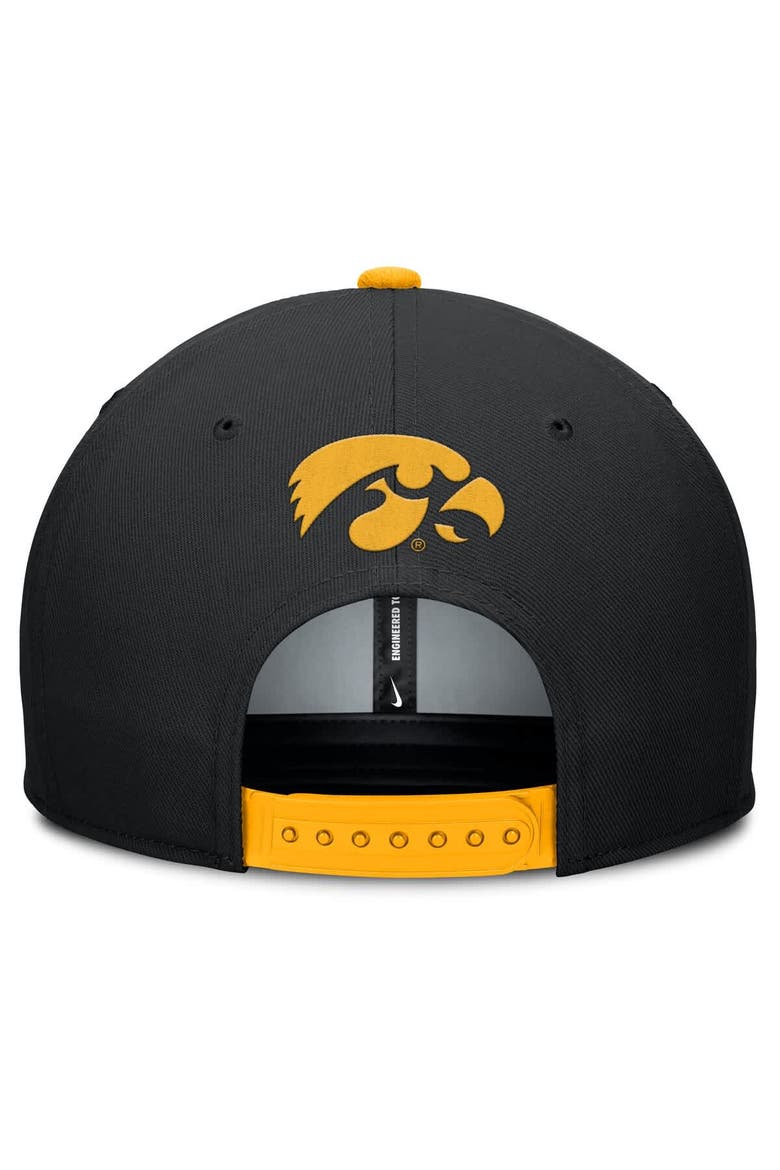 Men's Nike Black/Gold Iowa Hawkeyes 2025 Sideline Campus Pro Local Snapback Hat, Alternate, color, Black