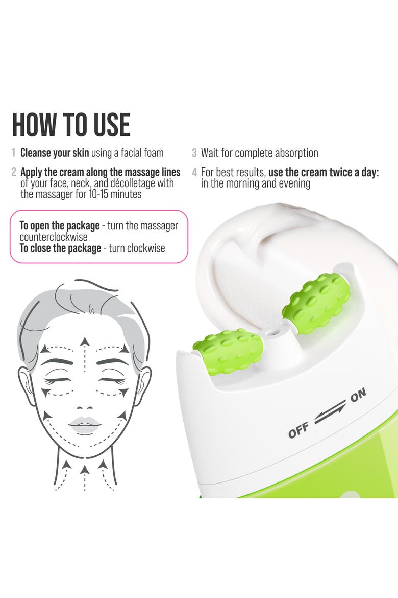Face moisturizer with Ceramide for Moisturizing & Barrier repairing with 3D Massage Applicator, Alternate, color, White