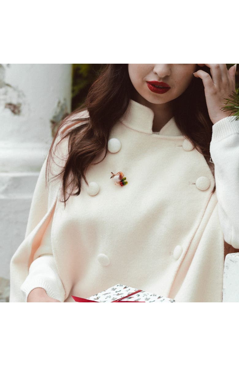 Bill Skinner Studio Robin Brooch, Alternate, color, Robin