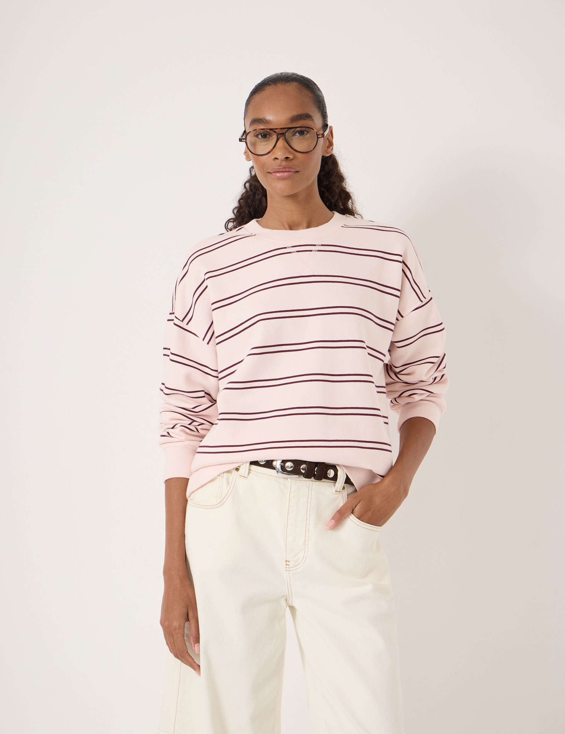 Pale Pink/Burgundy Stripe
