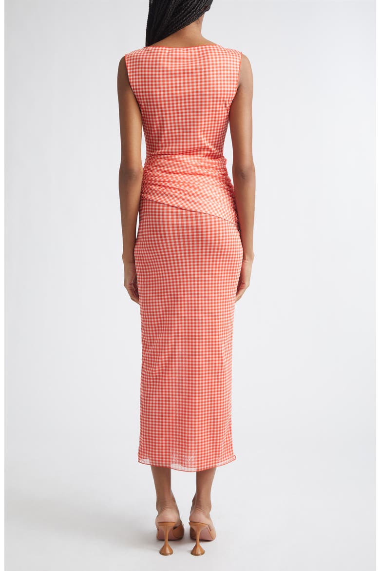 Wylie Tie Front Gingham Midi Dress, Alternate, color, GINGHAM