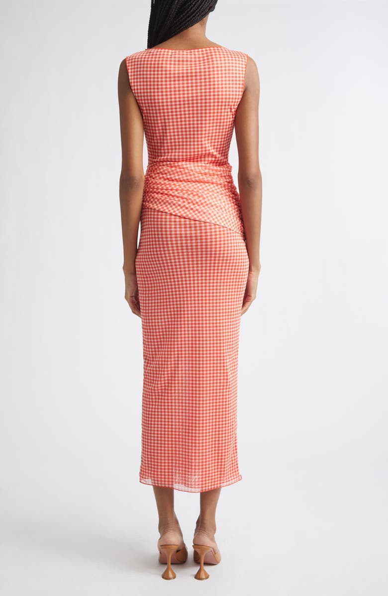 Toccin Wylie Tie Front Gingham Midi Dress, Alternate, color,
