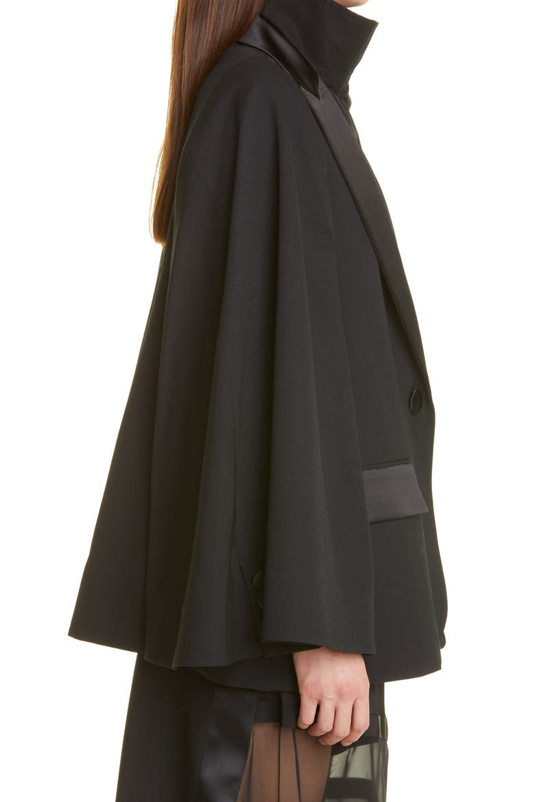 Hybrid Suiting Cape, Alternate, color, BLACK