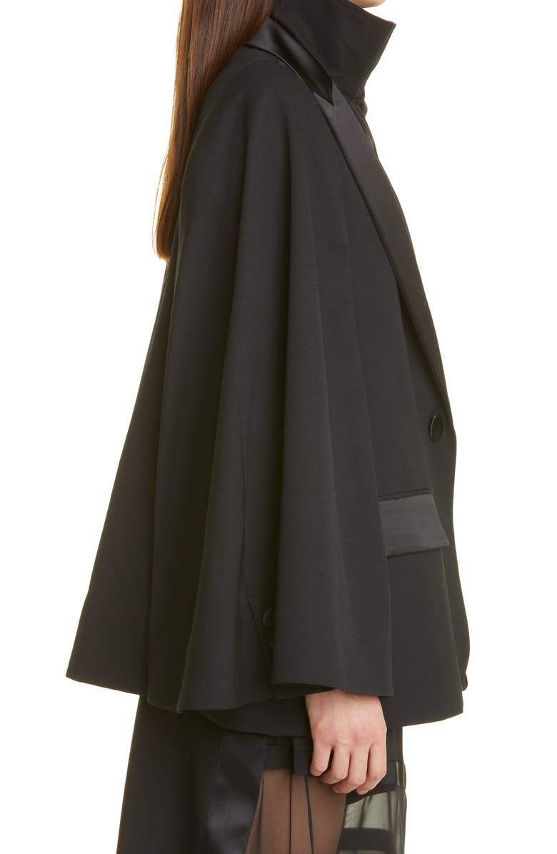 Sacai Hybrid Suiting Cape, Alternate, color,